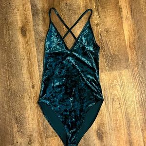 Velvet green onesie